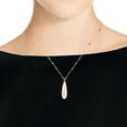 thumbnail image 4 of Bohemian Pink Kunzite Boho Teardrop Gold over Sterling Silver Chain Necklace, 4 of 6