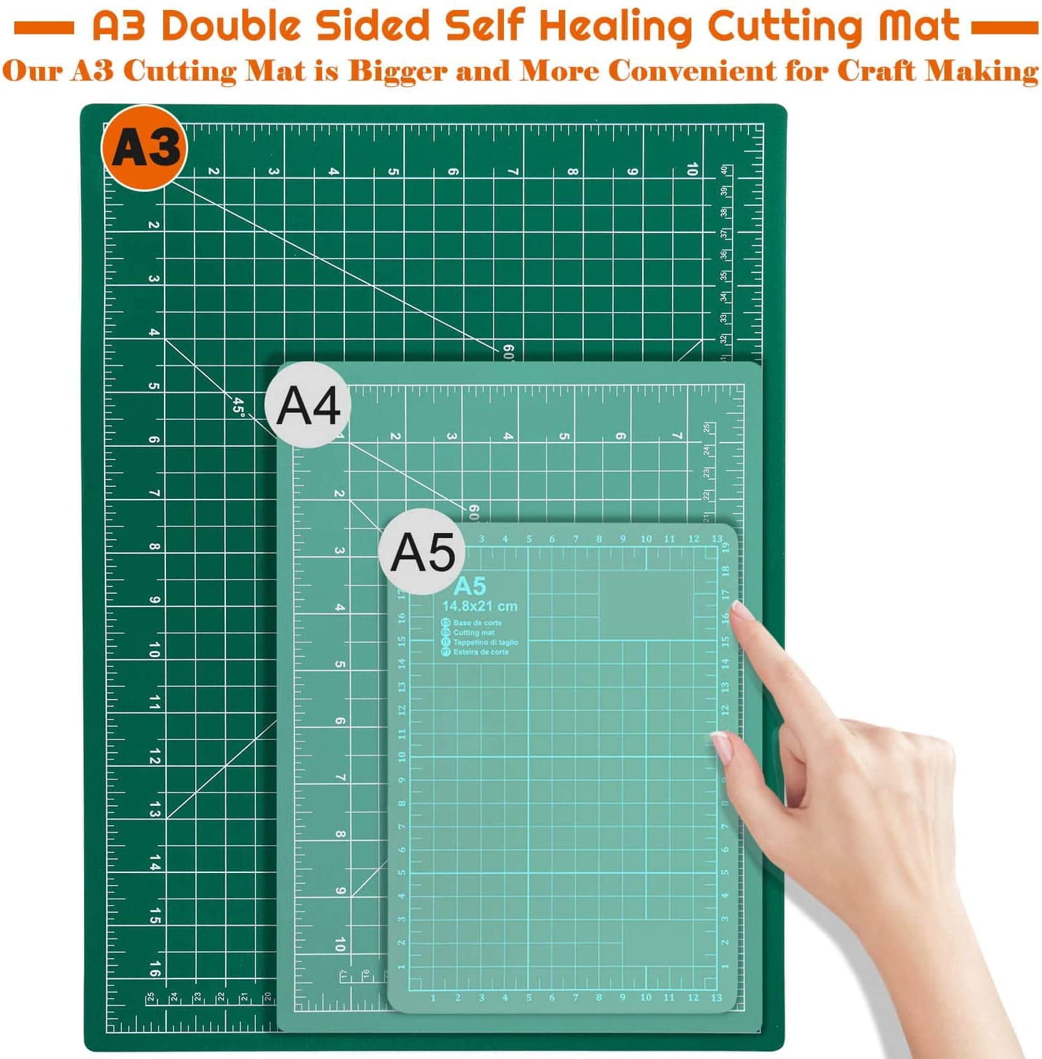 Self Healing Sewing Mat, 12inch x 18inch Rotary Cutting Mat Double Sided 5-Ply Craft Board for Crafts Hobby Fabric Precision Scrapbooking Project