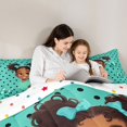 thumbnail image 4 of Castle Fairy Bubbly Black Girl Twin Comforter Sets 2pcs,Polka Dots Bow Butterfly Bedding Set,Teal,1 Comforter and 1 Pillowcase, 4 of 6