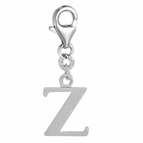 Dangling Letter Z Clip on Pendant Charm for Bracelet or Necklace