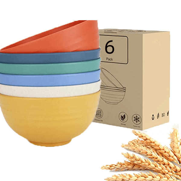 Unbreakable Cereal Bowls, 20oz Wheat Straw Fiber Lightweight Bowls Set