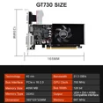 thumbnail image 3 of JINGSHA GT730 4GB Tarjeta de Vídeo para Juegos DDR3 de 128 Bits con Puerto HDMI VGA DVI PCI-E2.0 16X Compatible con 4K, 3 of 8