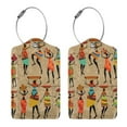 thumbnail image 3 of Honeii Dancing African Women Print Leather Luggage Tag for Suitcases,ID Tags,Bag Tags for Luggage,Functional Travel Tag-4 PCS, 3 of 5