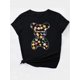 thumbnail image 3 of Camisetas De Manga Corta Para Mujer, Camisetas De Verano Para Oficina, Camping, ComprasWomen's Floral Print Bear Graphic Tee - Casual & Stylish Black Round Neck Short Sleeve T-Shirt, Breathable Poly, 3 of 7
