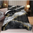 thumbnail image 5 of MOVE OVER Black Marble Comforter Set Queen Black White Bedding Sets Abstract Marble Textured Pattern Microfiber Filling Down Duvet, 5 of 6