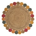 thumbnail image 3 of Unique Loom Braided Jute Collection Area Rug - Circles (5' 1" Round Natural/Gray), 3 of 7