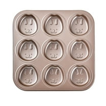 Btomtd Stainless Steel Non Stick 9 Holes Cake Baking Tray, Thickened Oven Baking Set with Cake Pan and Cookie Sheets, Muffin Pan for Easy Use, Size 10.6"x10.6", D