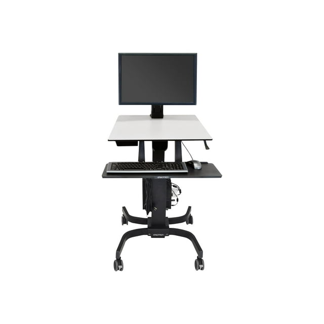 Ergotron WorkFit-C Single HD - Station de Travail Assise/debout - mobile - Rectangulaire - Gris - base Noire