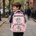 thumbnail image 2 of Uorisanigo Fish Camo Pink Kids Backpack for Girls Elementary School Travel, Breathable Large Capacity Bookbag with Side Water Bottle Pocket, Lightweight for Camping, 2 of 7