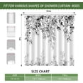 thumbnail image 4 of Dark Gray Eucalyptus Leaves Shower Curtain, Aesthetic Art Watercolor Plant Floral Leaf Bathroom Decor, Waterproof Fabric Shower Curtain Set with Hooks 72x72 Inches, 4 of 5
