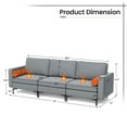thumbnail image 4 of Costway Modular 3-Seat Sofa Couch with  Socket USB Ports & Side Storage Pocket Ash Grey, 4 of 10