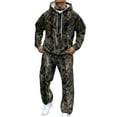 thumbnail image 3 of Nokdvo Camo Sweat Set for Men Maple Leaf Print Camouflage Sweatsuit with Kangaroo Pockets Long Sleeve Sets Outfits Oversized Fashion Jogging Lounge Sweatshirts Tracksuits,Black XL, 3 of 5