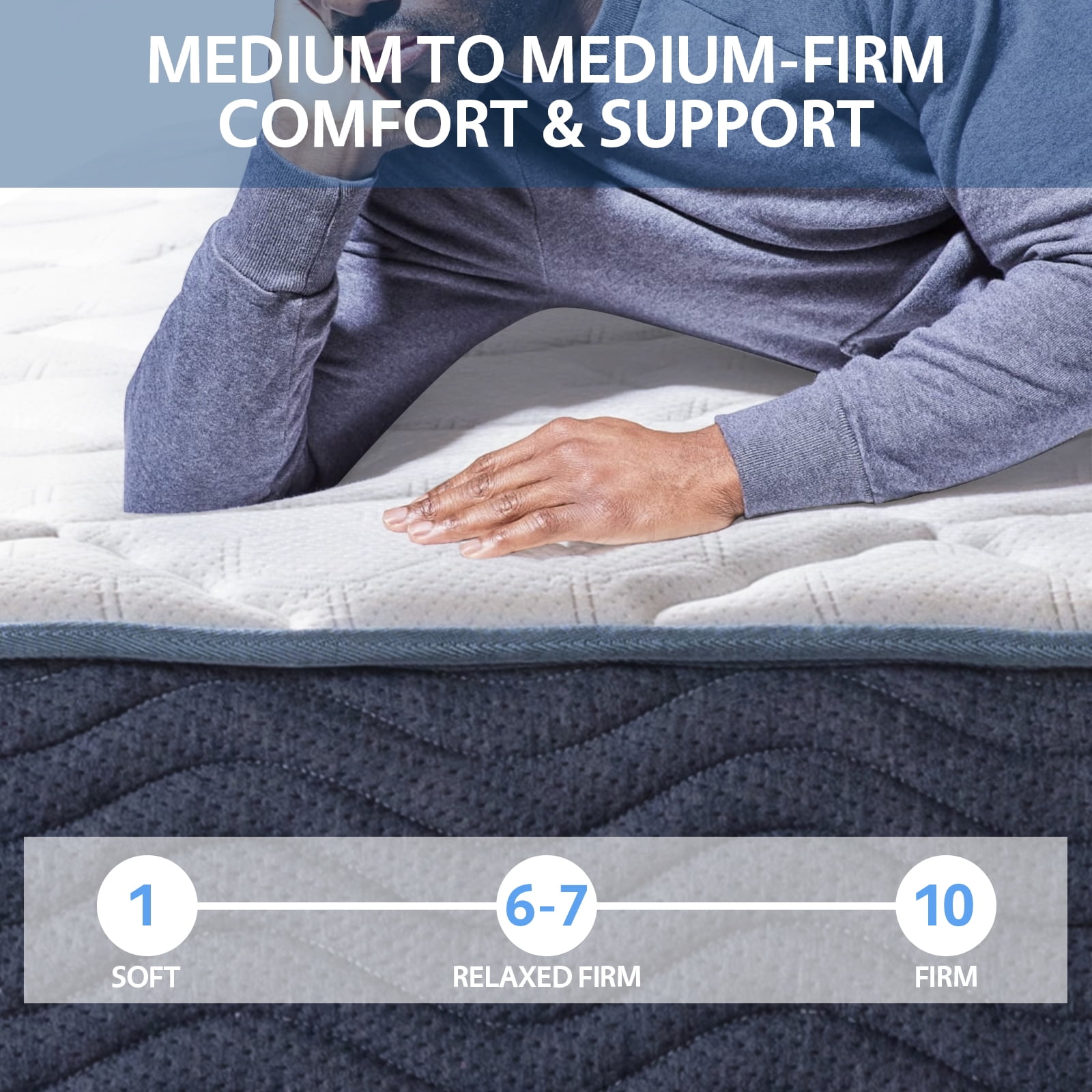 Queen Mattress, 9" Gel Memory Foam Mattress with Removable Cover Mattress in a Box Medium Firm Mattress