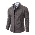 thumbnail image 4 of Gamivast Mens Cardigan Sweater Full Zip Knit Casual Stand Collar Jacket Fall Winter Warm Outerwear Ribbed Knitwear Coat with Pockets, 4 of 7