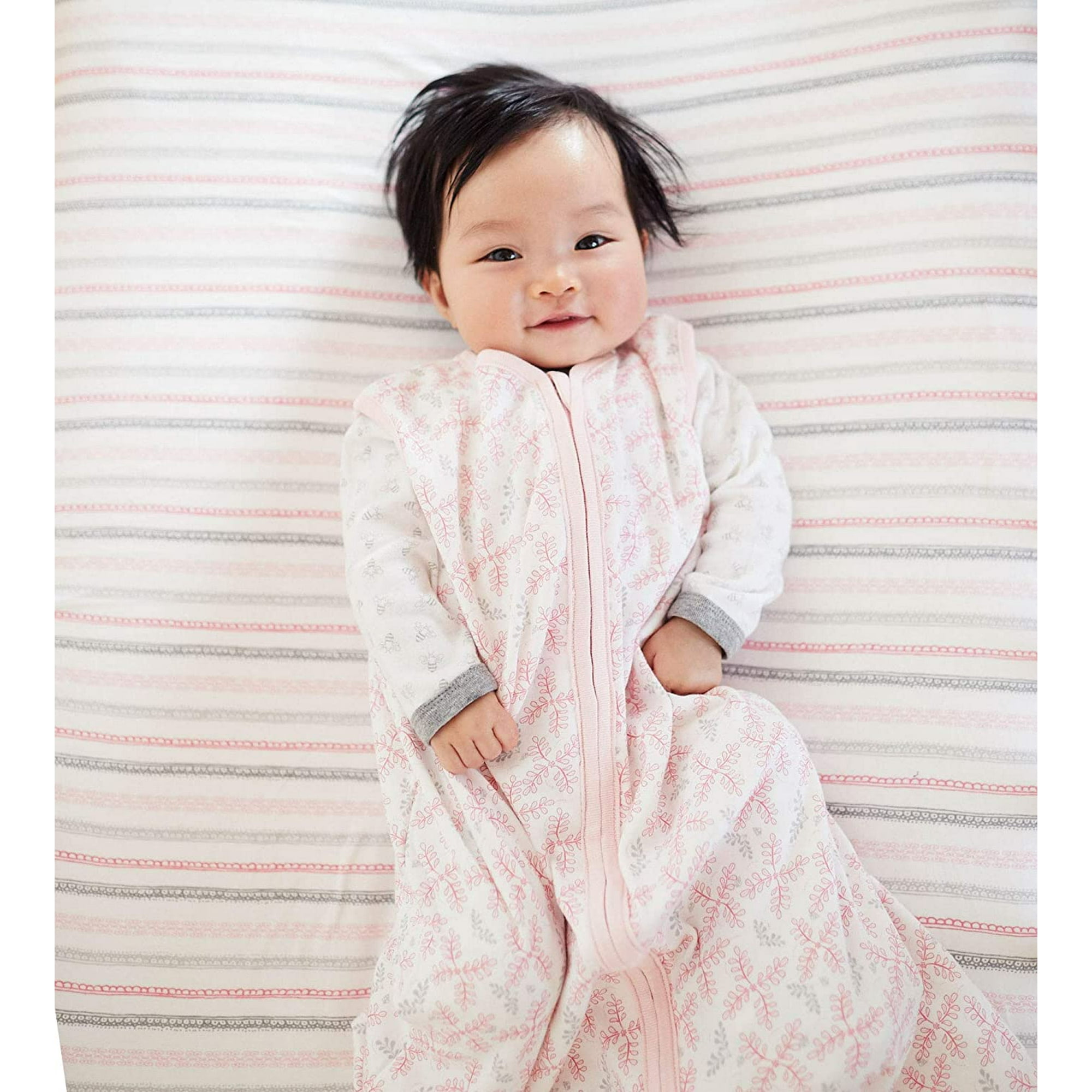 Burt s Bees Baby Unisex Baby Beekeeper Wearable Blanket 100 Organic Cotton Swaddle Transition Sleeping Bag Bees Leaves Medium Walmart