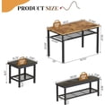 thumbnail image 5 of LinkRomat Dining Room Table Set for 4, 4-Piece Table Set with Upholstered Bench & 2 Short Stools, Rectangular Kitchen Table Set with Storage Rack, 5 of 7
