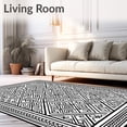 thumbnail image 2 of ODIKA 4'x6' Machine Washable Non-Slip Area Rug, Mediterranean Mosaic Interlocking Stylish Reversible Decorative Accent High Traffic Rug with Pad, Black, 581076, 2 of 8