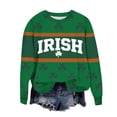 thumbnail image 3 of Tops para las Mujeres de Moda Otoño Impreso Suelto Cuello Redondo Suéter de Manga Larga Tops de Trabajo Casual para las Mujeres Blusa Del Día de San Patricio, 3 of 7
