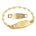 thumbnail image 1 of MedicEngraved Yellow Gold Stainless Steel Custom Medical Alert Bracelet - 5mm Heart Link, 1 of 7