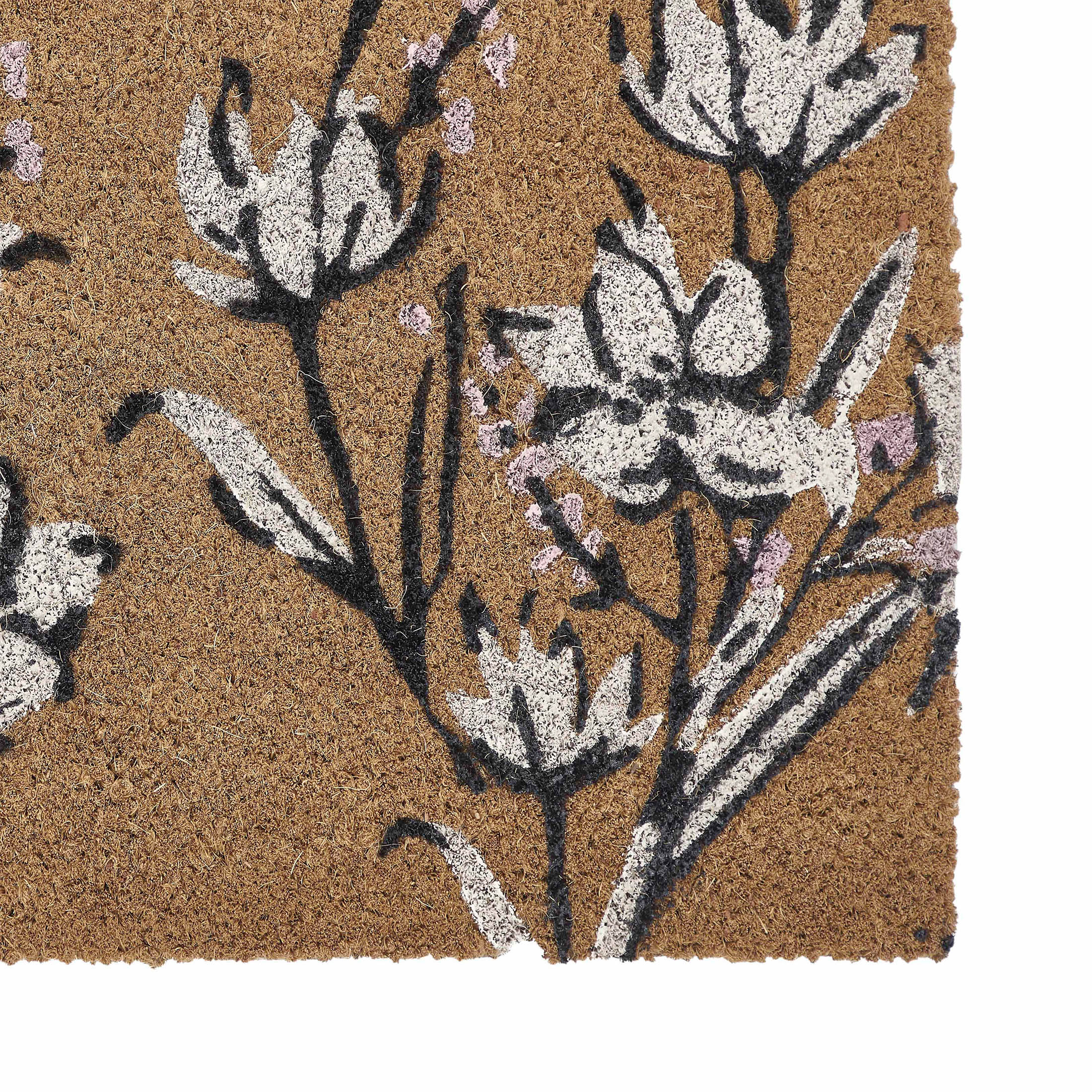 My Texas House Vertical Floral Natural/White Outdoor Coir Doormat, 18" x 30" - image 4 of 5