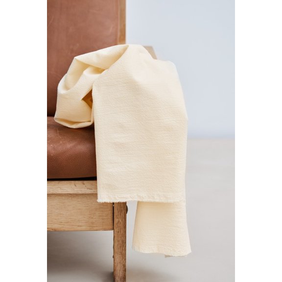 Meet MILK Cana Seersucker Tencel Lyocell Cotton Fabric Beige - per yard