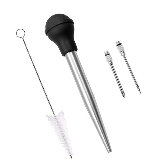 Phenofice 1 Set Turkey Marinade Injector Kit with Food Safe Seasoning for BBQ Roasting and Outdoor Grilling