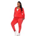 thumbnail image 1 of White Mark Women's Rhinestone 2 Piece Velour Tracksuit Set, 1 of 6