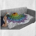 thumbnail image 6 of Rainbow Mandala Soft Flannel Fleece Blanket, Ornate Round Eastern Motif with Daisies and Foliage Leaves Oriental Culture, Cozy Plush for Indoor and Outdoor Use, 70" x 90", Multicolor, by Ambesonne, 6 of 6