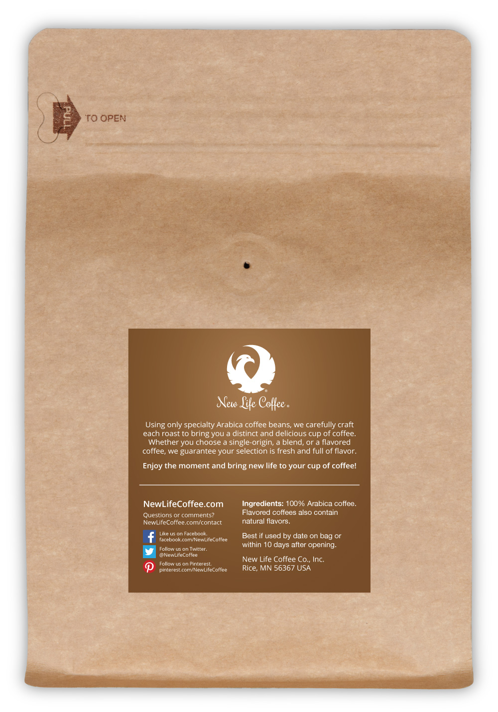 New Life Coffee Campfire Roast Ground, 10 oz. Bag