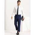 thumbnail image 4 of Pantalones recortados para hombre Pantalones de vestir hasta el tobillo de color sólido con parte delantera plana y ajuste delgado Azul marino 32, 4 of 6