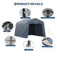 thumbnail image 2 of Danolapsi 7x10 FT Portable Outdoor Storage Shed with 2 Roll-Up Zipper Doors & Vents, 240G Heavy-Duty Shelter Waterproof PE Tarp, UV-Resistant Carport for Motorcycle, Firewood, Tools, 2 of 7