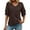 Brown, variant on Women's V-Neck Loose Fit T-Shirt Double Layer Flounce Short Sleeve Casual Top Oversized T-shirts Short Sleeve Crewneck Casual Tops