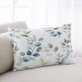 thumbnail image 2 of Teal Blue Botanical Throw Pillow Cover 12 x 20 Inch Decorative Pillow Cover Eucalyptus Leaves Watercolor Summer Lumbar Pillowcase Seasonal Rectangle Cushion Case for Couch Sofa Bed Living Room, 2 of 7