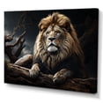 thumbnail image 2 of Designart "Graceful Vigilance Of The Golden Lion I" Animals Lion Canvas Art Print, 2 of 7