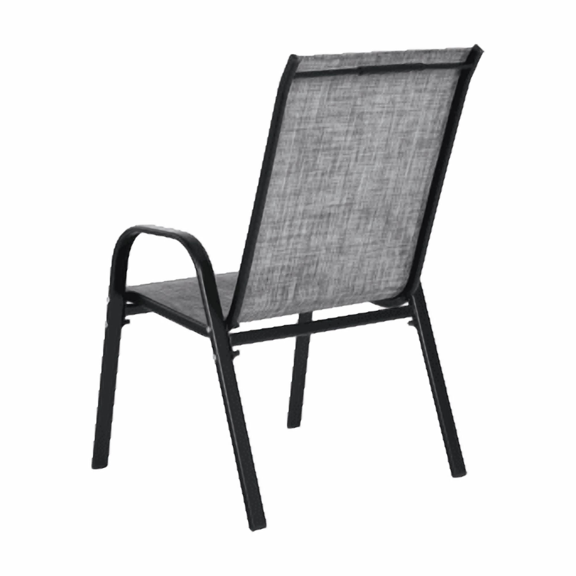 Outdoor Dining Chair Set of 2, All-Weather Patio Dining Chair with High Backrest and Metal Frame, Indoor Outdoor Chairs for Bistro, Deck, Backyard, Porch,Gray