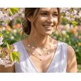 thumbnail image 3 of Bling Jewelry Womens Fashion Long Double Wrap Strand White Enamel Clover Flower Necklace Gold Plated 36 Inch Crystal Accents, 3 of 6