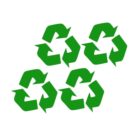 4-Pack Recyclable Trash Bin Labels with Self-Adhesive Recycle Stickers for Home, Kitchen, Office Waste Sorting - Green