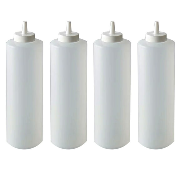 12oz Squeeze Bottles 4Pack Leak Proof Refillable Condiment Container Kitchen Use