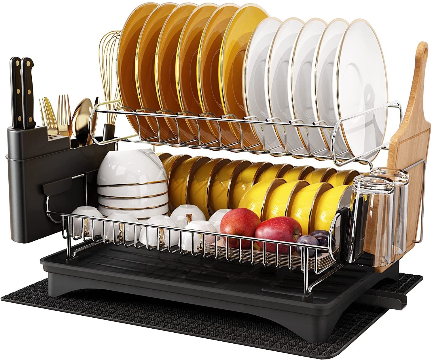 Dish Rack and Drainboard Set,Stainless Steel Dish Racks for Kitchen Counter 