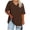 01Brown, variant on AherBiu Plus Size Tops for Women Summer Basic Comfy Tshirts V Neck Short Sleeve Plain Top Tees Shirt