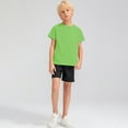 thumbnail image 3 of Xmarks Boys and Girls Solid Color T-Shirt Short Sleeve Crew Neck Tee Top Unisex Casual Loose Athletic Short-Sleeve Shirt 5-12T, 3 of 8