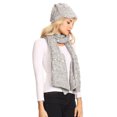 thumbnail image 3 of Sakkas Coline Soft Heather Chunky Cable knit Hat and Scarf Set Warm Cozy Winter - Gray - One Size Regular, 3 of 5