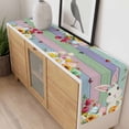 thumbnail image 4 of Easter Bunny Table Runner 72 Inches Long Farmhouse Dress Scarves, Farmhouse Watercolor Eggs Tulip Wood Grain Dining Tablerunner for Coffee Table/Kitchen Island/Party Décor, 13" x 72", 4 of 8
