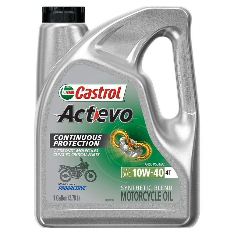 Castrol Actevo 4T 10W-40 Part Synthetic Motorcycle Oil, 1 Gallon 