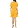 thumbnail image 3 of Allegra K Women's Dots Print Square Neck Ruffle Hem Above Knee Casual Dress, 3 of 5