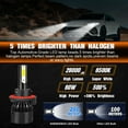 AUXBEAM H13 9008 LED Headlight Bulbs Kit High Low Beam 6500K - Foto 5