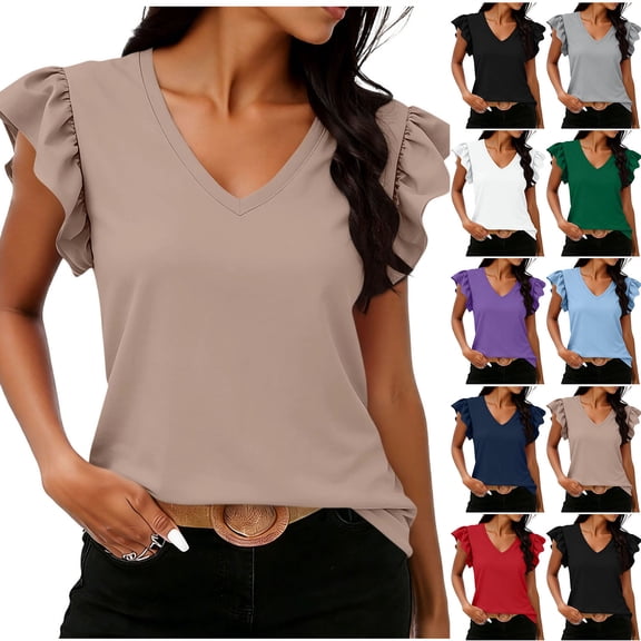 Lumosvexa Women Short Shirt Tops Womens Casual Plain T-Shirt Relaxed T Shirt White Size S