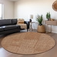 thumbnail image 5 of HomeRoots 678098 8 ft. Rust & Ivory Geometric Transitional Washable Round Area Rug with UV Protection, 5 of 9