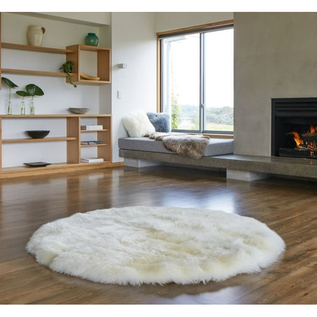 Tapis en Peau de Mouton Circulaire de Nouvelle-Zélande de Qualité Supérieure
