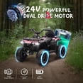 thumbnail image 4 of Xuanlur 24V Kids ATV 4 Wheeler, 160W Motor Ride On Toy for Big Kids, 5 Mph Max Speed, Bluetooth, Multi Color Lights, Volume Control, Decorative Flags, Electric ATV for Kids Ages 3+ (Pink), 4 of 7